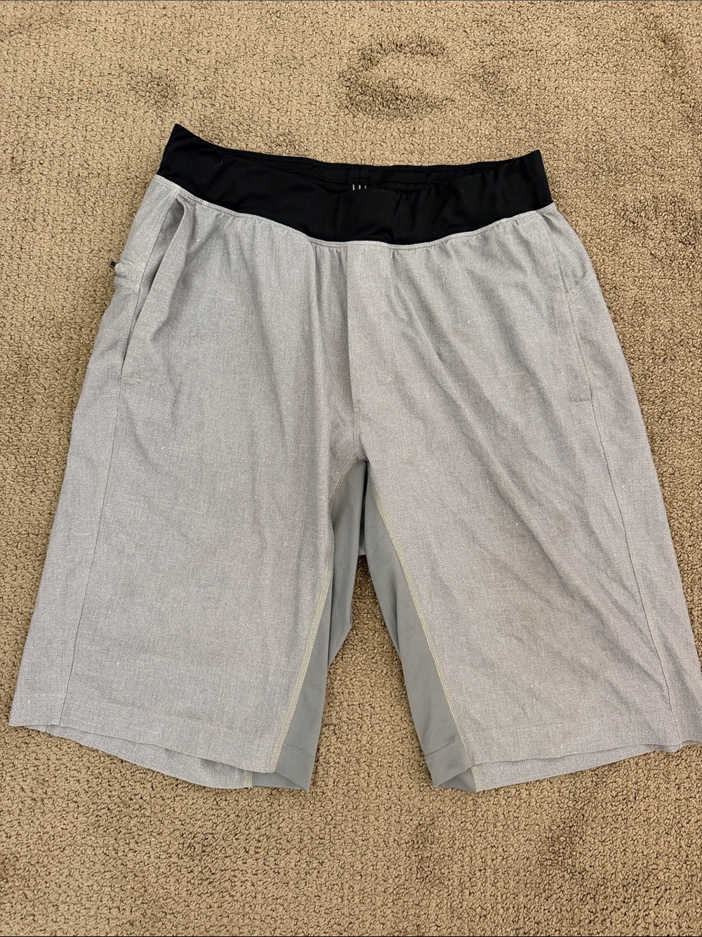 lululemon athletica Gray Athletic Shorts with Black Waistband